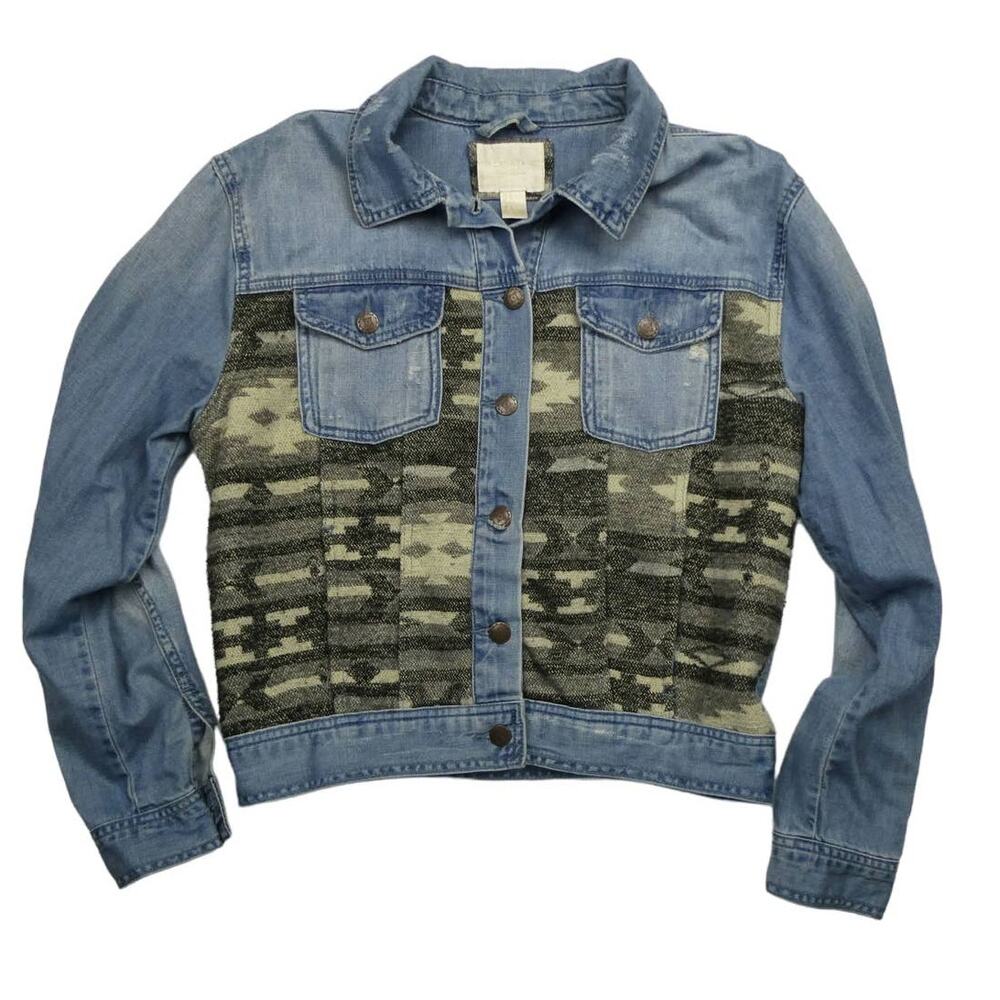 NEW Forever 21 Aztec print denim jean jacket, medium